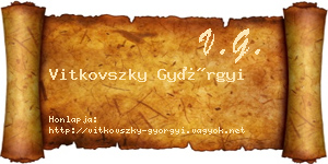 Vitkovszky Györgyi névjegykártya